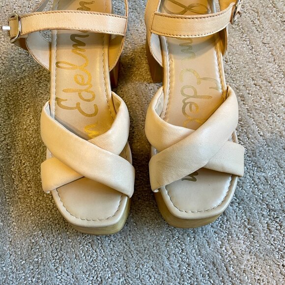 Sam Edelman $150 Platform Sandals *LIKE NEW* Leather Straps - Picture 2 of 6
